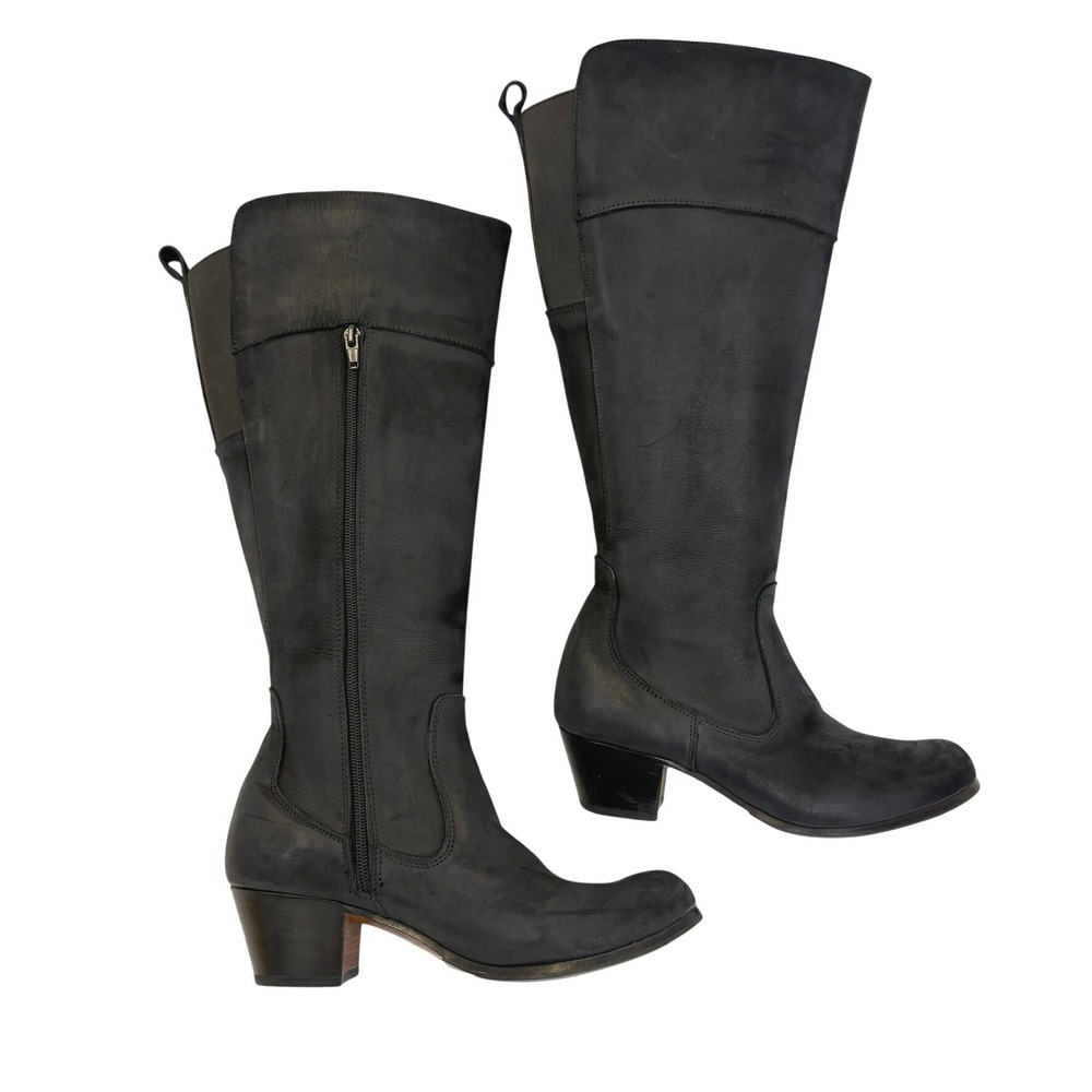Adelante Made to‎ Order Condesa Nubuck Black riding boot Knee High Size 9